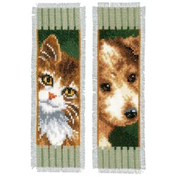 Vervaco Cat and Dog Bookmarks (2) Cross Stitch Kit