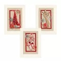 Image of Vervaco Deer and Christmas Tree Cards (Set of 3) Cross Stitch Kit