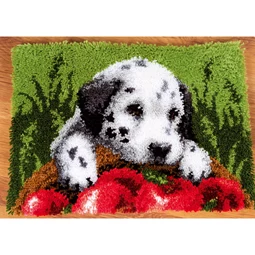 Vervaco Dalmatian with Apples Rug Latch Hook Rug Kit