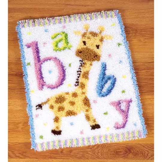 Image 1 of Vervaco Baby Giraffe Rug Latch Hook Rug Kit
