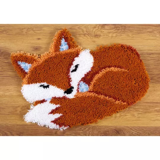 Image 1 of Vervaco Sleeping Fox Shaped Rug Latch Hook Rug Kit