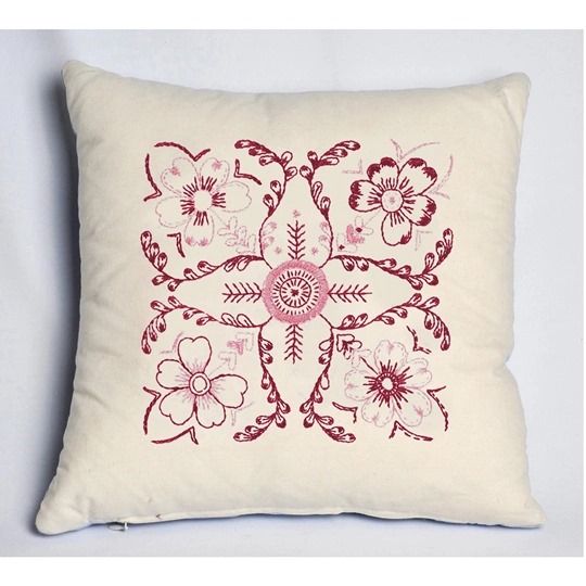 Image 1 of Anette Eriksson Red Floral Premium Cushion Kit Embroidery