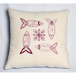 Anette Eriksson Red Fish Premium Cushion Kit Embroidery