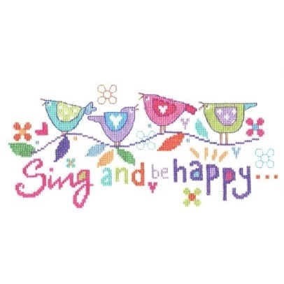 Image 1 of Stitching Shed Sing and be Happy Cross Stitch Kit