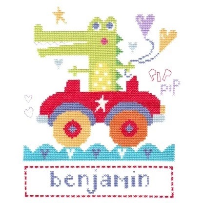 Image 1 of Stitching Shed Croc in Car Cross Stitch Kit