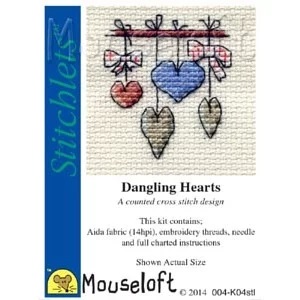 Image 1 of Mouseloft Dangling Hearts Cross Stitch Kit