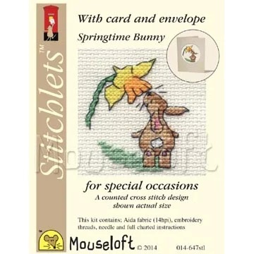 Image 1 of Mouseloft Springtime Bunny Cross Stitch Kit