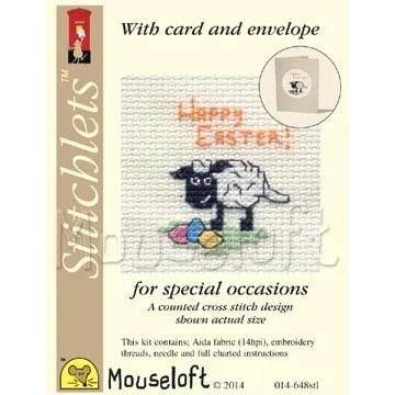 Image 1 of Mouseloft Happy Easter Lamb Cross Stitch Kit