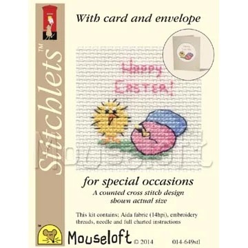 Image 1 of Mouseloft Easter Chick and Eggs Cross Stitch Kit