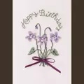Image of Derwentwater Designs Birthday Violets Card Cross Stitch Kit