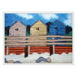 Emma Louise Art Stitch Bude Beach Huts Cross Stitch Kit