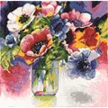 Image of Design Works Crafts Watercolour Anemones Cross Stitch Kit