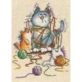 Image of Design Works Crafts Yarn Cats Cross Stitch Kit