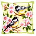 Image of Vervaco Birds and Blossoms Cushion Cross Stitch Kit