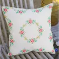 Image of Vervaco Garland and Roses Cushion Cross Stitch Kit