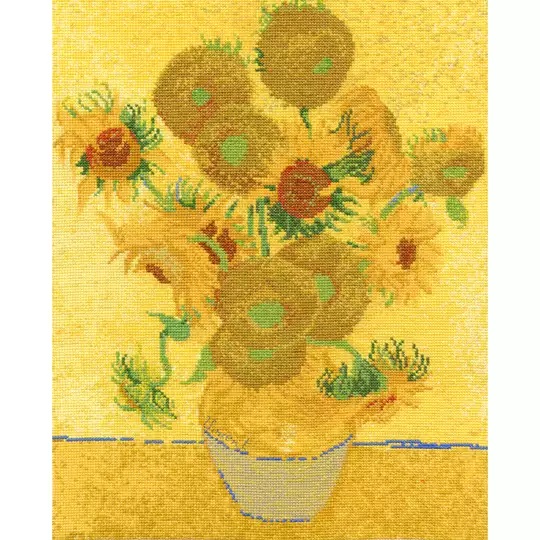 Image 1 of DMC Van Gogh - Sunflowers Cross Stitch Kit