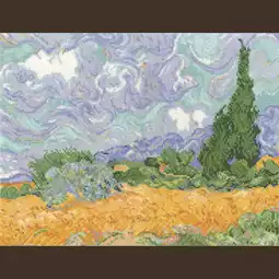 DMC Van Gogh - A Wheatfield with Cypresses Cross Stitch Kit