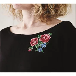 Permin Rose Bouquet Soluble Canvas Kit Cross Stitch