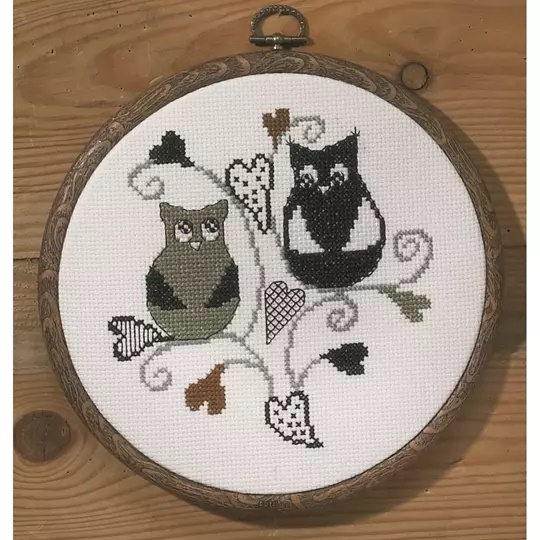 Image 1 of Permin Love Owls Cross Stitch Kit