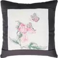 Image of Luca-S Rose and Butterfly Pillow - Grey Cross Stitch Kit
