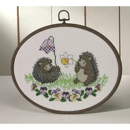 Image 1 of Permin Hedgehogs Cross Stitch Kit