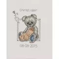 Image of Permin Blue Teddy Birth Sampler Cross Stitch Kit