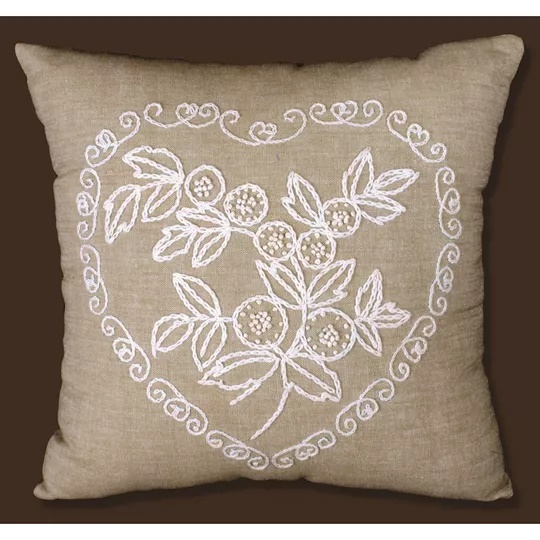 Image 1 of Design Works Crafts Heart Candlewick Pillow Embroidery Kit