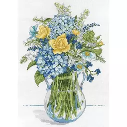 Design Works Crafts Blue and Yellow Floral Cross Stitch Kit