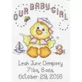 Image of Design Works Crafts Girl Chick Birth Sampler Cross Stitch Kit
