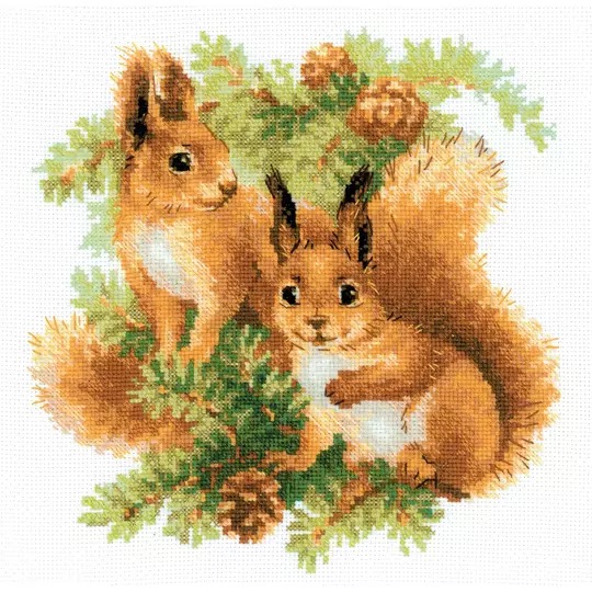 Image 1 of RIOLIS Squirrels Cross Stitch Kit