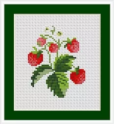 Luca-S Strawberries Mini Cross Stitch Kit