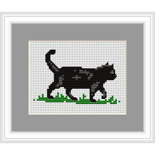 Image 1 of Luca-S Black Cat Mini Kit Cross Stitch