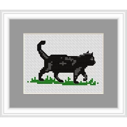 Luca-S Black Cat Mini Kit Cross Stitch