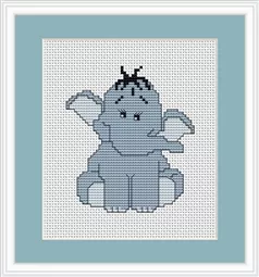 Luca-S Blue Elephant Mini Cross Stitch Kit