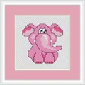 Image of Luca-S Pink Elephant Mini Kit Cross Stitch