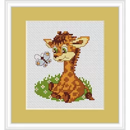 Luca-S Baby Giraffe Mini Kit Cross Stitch
