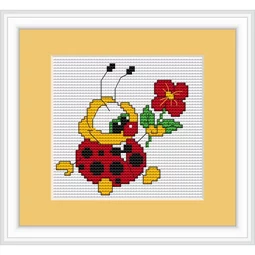 Luca-S Ladybird with Flower Mini Kit Cross Stitch Cross Stitch