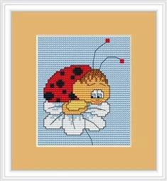 Luca-S Ladybird and Daisy Mini Cross Stitch Kit