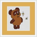 Image of Luca-S Bear and Bee Mini Kit Cross Stitch