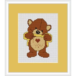 Luca-S Love You Bear Mini Kit Cross Stitch
