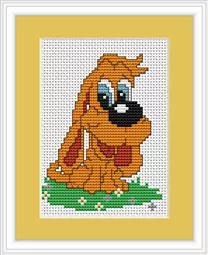 Luca-S Hound Dog Mini Cross Stitch Kit