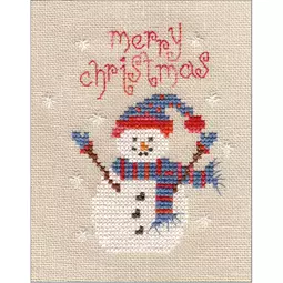 Nia Cross Stitch Merry Christmas Snowman Cross Stitch Kit