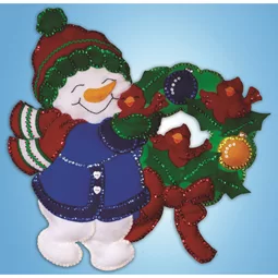 Design Works Crafts Snowman Wreath Wall Hanging Christmas Craft Kit