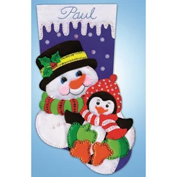 Design Works Crafts Snowman and Penguin Stocking Christmas Craft Kit