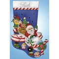 Image of Design Works Crafts Flying Santa Stocking Christmas Craft Kit