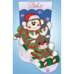 Design Works Crafts Sock Monkey Stocking Christmas Craft Kit