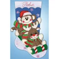 Image of Design Works Crafts Sock Monkey Stocking Christmas Craft Kit