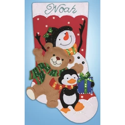 Design Works Crafts Holiday Friends Stocking Christmas Craft Kit
