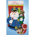Image of Design Works Crafts Policeman Santa Stocking Christmas Craft Kit