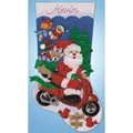 Image of Design Works Crafts Scooter Santa Stocking Christmas Craft Kit
